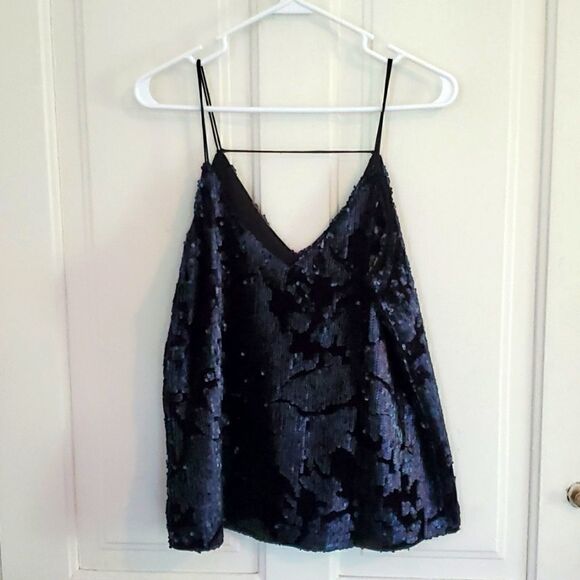 RO + DE Navy Sequined Tank - Picture 3 of 11